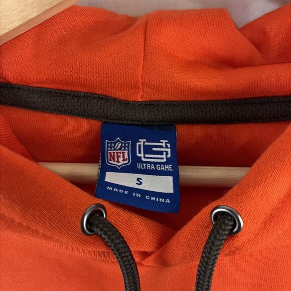 Cleveland Browns Throwback Helmet Logo Hoodie Sz Small Orange NFL Ultra NWT - Picture 4 of 6